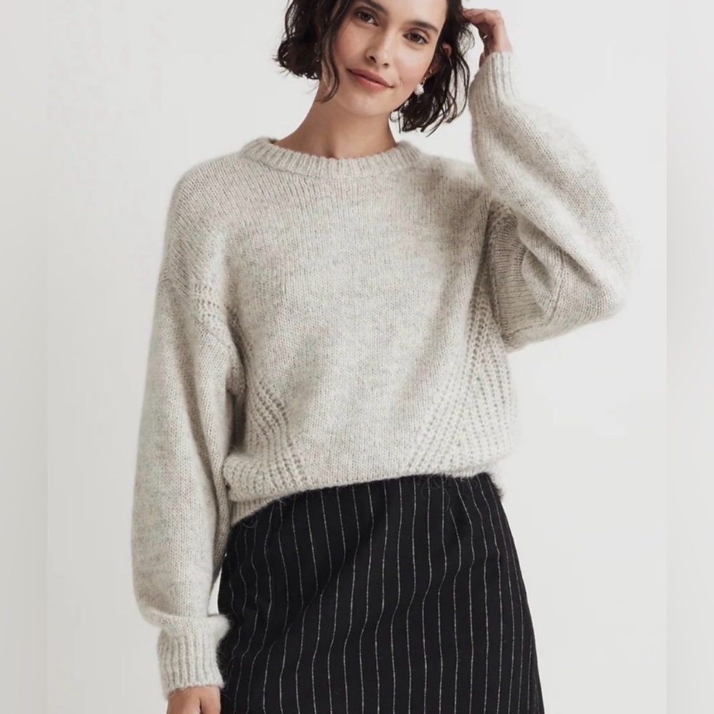 Madewell Wool Blend Crewneck Sweater - Heather Gray